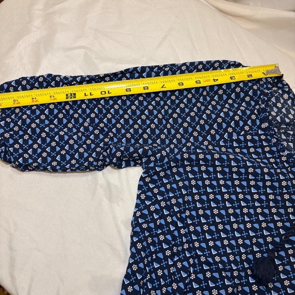 Hollister Blue Floral Peasant Stretch Waist Lined Dress M Short Mini Cottagecore - Picture 8 of 9
